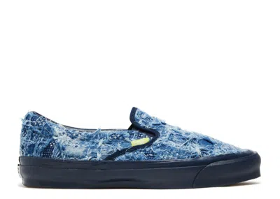 Vans Fdmtl X  Og Classic Slip-on Lx 'distressed Indigo' In Blue