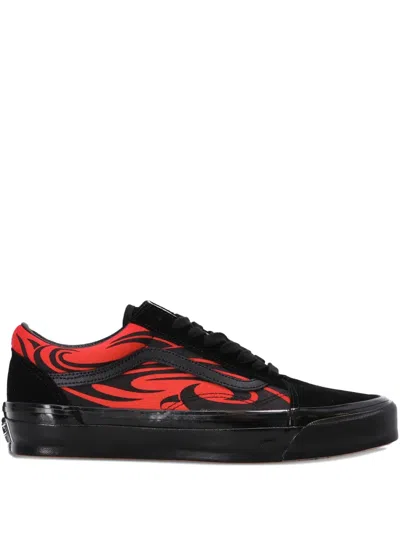 Vans Flame-embellished Low-top Sneakers In Multi