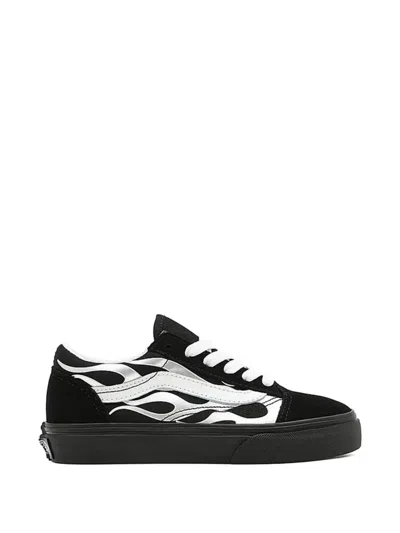 Vans Kids' Flame-motif Sneakers In Black