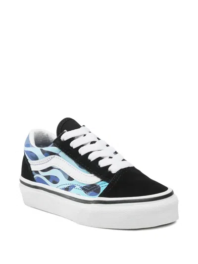 Vans Kids' Flame-print Sneakers In Black