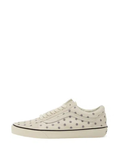 Vans Floral-embroidered Old Skool Sneakers In Gold