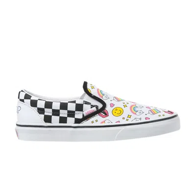 Pre-owned Vans Flour Shop X Classic Slip-on 'icons Checkerboard' In White