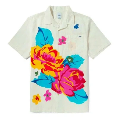 Vans Flower And Plants Print Leisure Short Sleeve Shirt Beige/white
