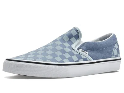 Vans Fu Classic Slip-on Athletic Shoes Checkerboard Light Blue :
