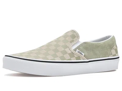 Vans Fu Classic Slip-on Athletic Shoes Checkerboard Soft Sage :