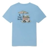 Vans Funny Printing Sports Round Neck Short Sleeve Couple Style Blue