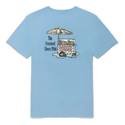 Vans Funny Printing Sports Round Neck Short Sleeve Couple Style Blue