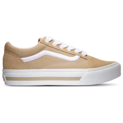 Vans Kids' Girls  Old Skool Platform In Khaki/white