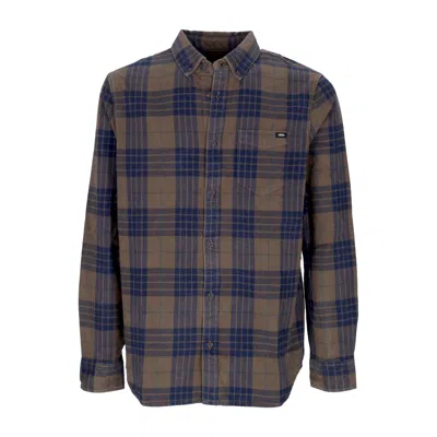 Vans Gonzales Men's Long Sleeve Shirt L/s Woven Shirt Canteen In Blue