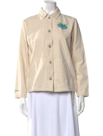 Pre-owned Vans Graphic Print Long Sleeve Button-up Top W/ Tags In Neutral