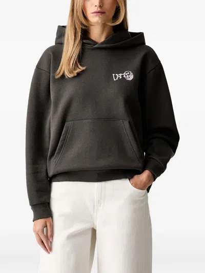 Vans Graphic-print Drawstring Hoodie In Gray