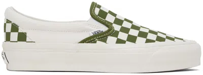 Vans Green Classic Slip-on Checkerboard Trainers In Lx Checkerboard Pest