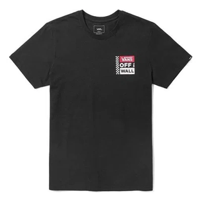 Vans Grid Alphabet Printing Short Sleeve Couple Style Black