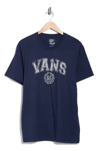 Vans Heritage Logo Cotton Graphic T-shirt In Blue