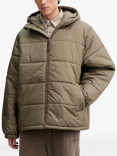 Vans Hooded Quilted Jacket In Green