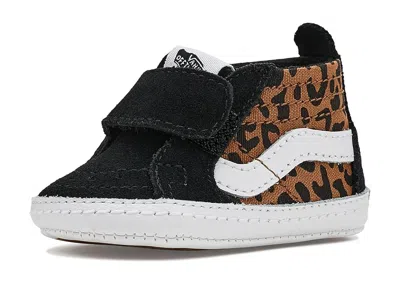 Vans I Sk8-hi(r) Crib (little Kid/infant) Kid's Shoes Leopard Black/brown : 4 Toddler M, Cotton/suede