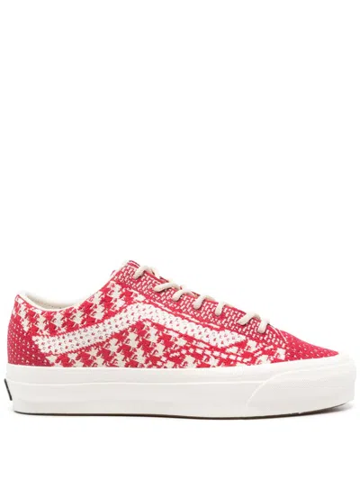 Vans Intarsia-knit Sneakers In Red