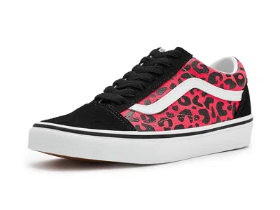 Vans J Old Skooltm (big Kid) Kids Shoes Glitter Leopard Diva Pink : 5 Big Kid M, Suede/canvas In Black