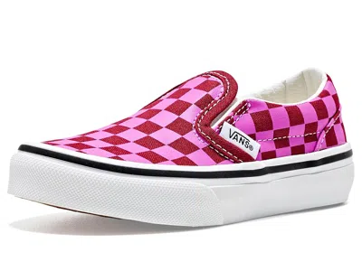 Vans K Classic Slip-on (little Kid) Kid's Shoes Checkerboard Red/pink: 11.5 Little Kid M, Canvas