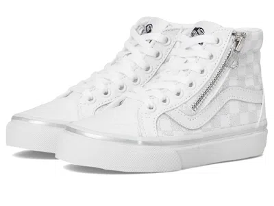 Vans K Sk8-hi(r) Reissue Side Zip Little Kid Kids Shoes Metallic Checkerboard Silver/true White : 10.5 Li