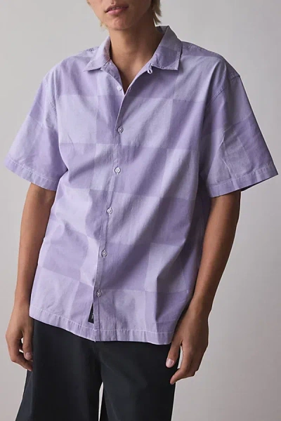 Vans Kessler Checkerboard Short Sleeve Shirt Top In Lavender, Men's At Urban Outfitters