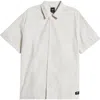 Vans Kessler Checkerboard Short Sleeve Woven Button-up Shirt In White-marshmallow