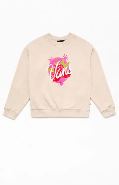Vans Kids Berry Pop Puff Graphic Crew Neck Sweatshirt In Taupe In Multi