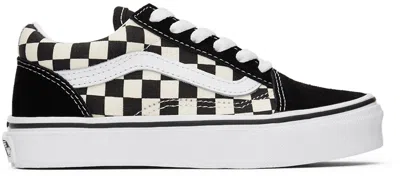 Vans Kids Black & Off-white Old Skool Little Kids Sneakers In (primary Check) Blac