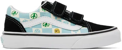 Vans Kids Black Old Skool V Little Kids Sneakers In Melted Check Black/m