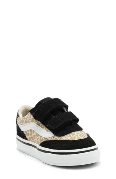 Vans Kids' Brooklyn Double Strap Sneaker In Black