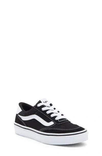 Vans Kids' Brooklyn Sneaker In Suede/canvas Black/white