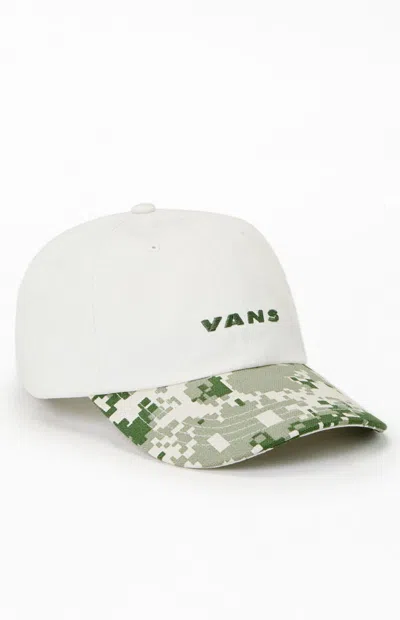 Vans Kids Camo Two-tone Strapback Hat In White/camo