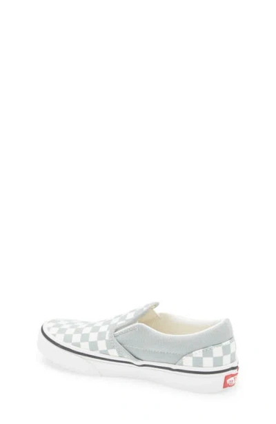 Vans Kids' Classic Checker Slip-on In Color Theory Checkerboard Grey