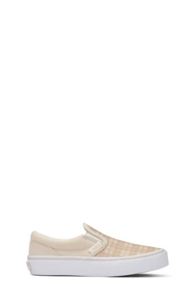 Vans Kids' Classic Glitter Plaid Slip-on Sneaker In Neutral