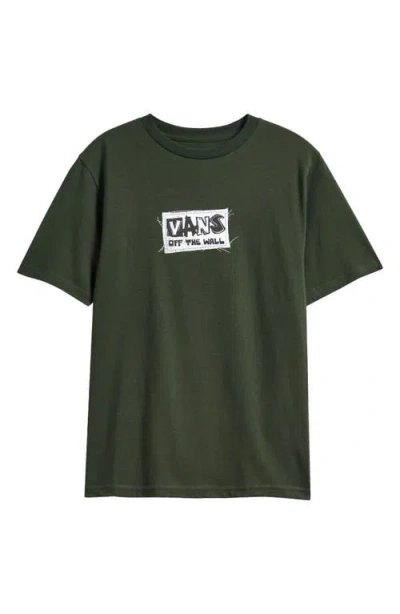 Vans Kids' Diy Fx Logo Graphic T-shirt In Green