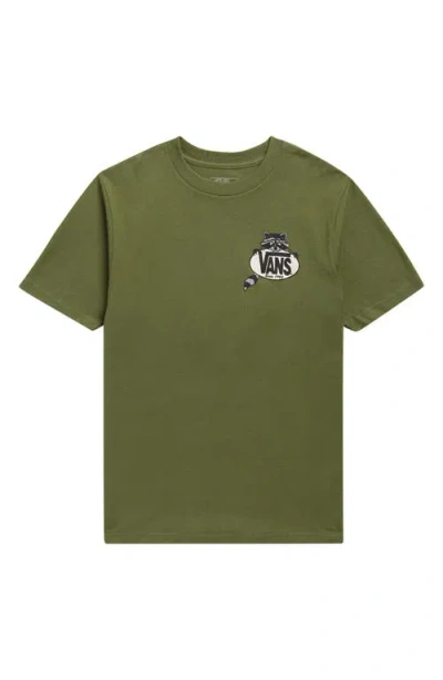 Vans Kids' Dumpster Raccoon Graphic T-shirt In Green