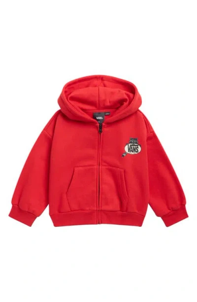 Vans Kids' Dumpster Raccoon Zip Hoodie In Red