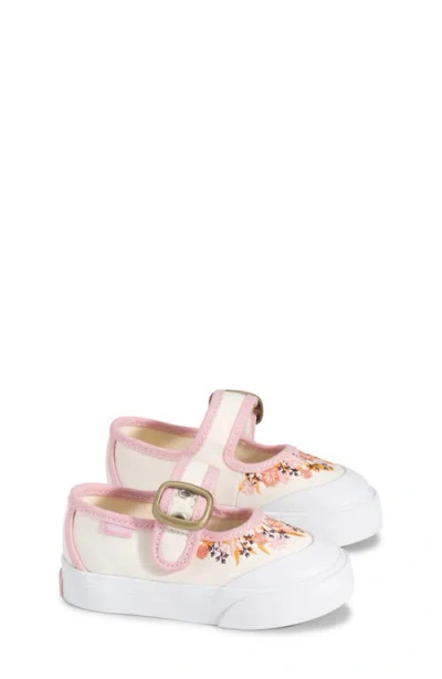 Vans Kids' Floral Embroidered Mary Jane Sneaker In Multi