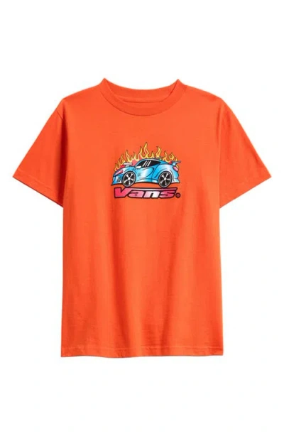 Vans Kids' Formula V66 Cotton Graphic T-shirt In Orange