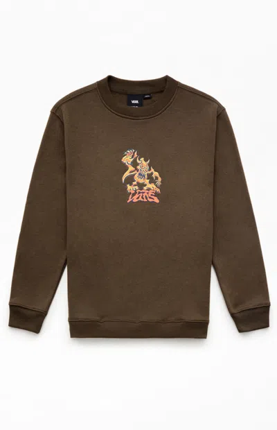 Vans Kids Goblin Step Crew Neck Sweatshirt In Brown