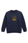 Vans Kids' Happy Spike Crewneck Sweatshirt In Blue