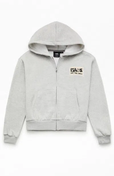 Vans Kids Heather Grey Van-archy Label Full Zip Hoodie In Gray