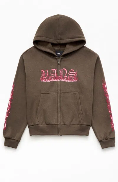 Vans Kids Inferno Full Zip Hoodie In Brown