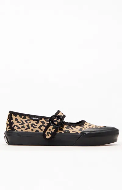 Vans Kids Leopard Mary Jane Shoes In Brown