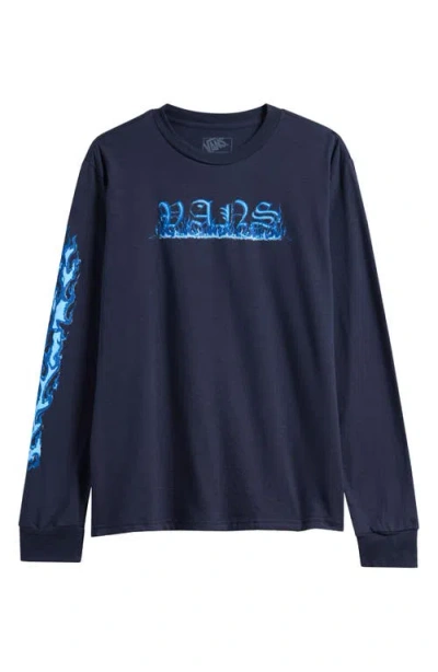 Vans Kids' Long Sleeve Venus Inferno Logo Graphic T-shirt In Blue