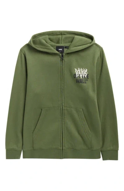 Vans Kids' Metal Wall Zip Hoodie In Green