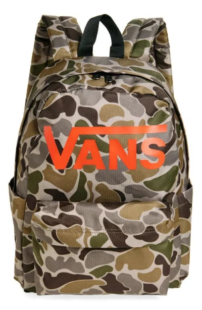 Vans Kids' Old Skool Camo Backpack In Loden Green