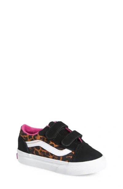 Vans Kids' Old Skool V Leopard Pop Sneaker In Leopard Pop Black/multi