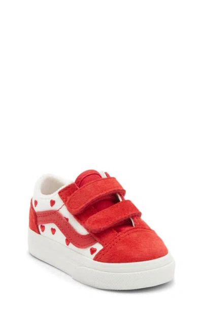 Vans Kids' Old Skool V Sneaker In Red