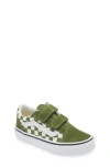 Vans Kids' Old Skool V Sneaker In Checkerboard Pesto